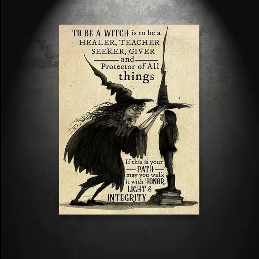 To Be a Witch: Canvas Print Wall Art Print! (No Frame) 8.3”x11.8” inch 21x30cm‎